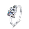 Wholesale Women's 925 Sterling Silver Alien Moissanite Emerald Cut Ring Plated Pt950 Gold Geometric Light Luxury Style