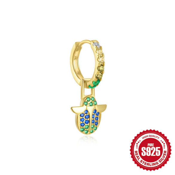 Wholesale Women's 925 Sterling Silver Animal Goldfish Charm Earrings With Electroplating Treatment