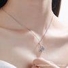 Wholesale Women's Sterling Silver Animals Zodiac Swan Pendant Cross Chain Necklace With Simulation Diamond And Electroplating Treatment