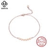 Wholesale Women's 925 Sterling Silver Anklet With Natural Millet Beads And Fresh Water Pearl In Geometric Style