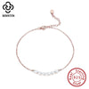 Wholesale Women's 925 Sterling Silver Anklet With Natural Millet Beads And Fresh Water Pearl In Geometric Style