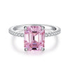 Wholesale Women's 925 Sterling Silver Aquamarine Emerald Cut Geometric Ring Plated Pt950 Gold