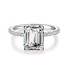 Wholesale Women's 925 Sterling Silver Aquamarine Emerald Cut Geometric Ring Plated Pt950 Gold