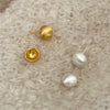 Wholesale Women's 925 Sterling Silver Brushed Ball Earrings With Geometric Style And Letter Number Text Pattern Electroplated