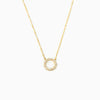 Wholesale Women's Sterling Silver 925 Circle Zircon Ochain Necklace With Geometric Style And Electroplating Treatment