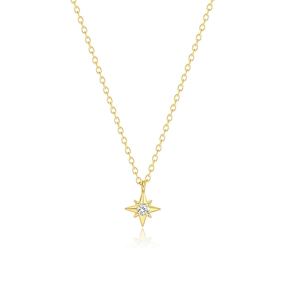 Wholesale Women's 925 Sterling Silver Classic Star Geometric Pendant Collarbone Necklace With Electroplating Ochain