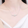 Wholesale Women's 925 Sterling Silver Clavicle Chain With Freshwater Pearl And Vshaped Moissanite Pendant Original Design Electroplated With Letters Numbers Text Pattern
