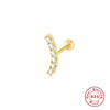 Wholesale Women's Sterling Silver Cute Mini Star Moon Puncture Thread Ear Nails With Electroplating