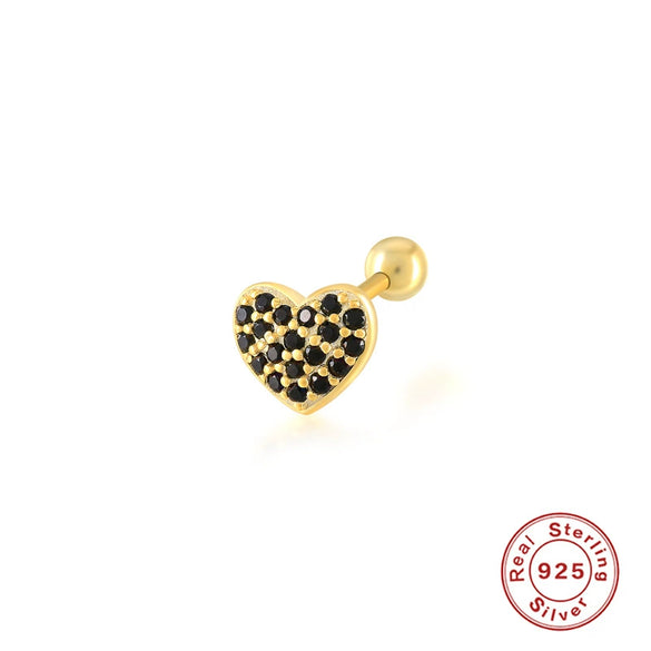 Wholesale Women's Sterling Silver Cute Mini Star Moon Puncture Thread Ear Nails With Electroplating