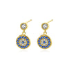 Wholesale Women's 925 Sterling Silver Demon Eye Geometric Personality Earrings With Electroplating