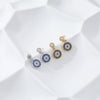 Wholesale Women's 925 Sterling Silver Demon Eye Geometric Personality Earrings With Electroplating