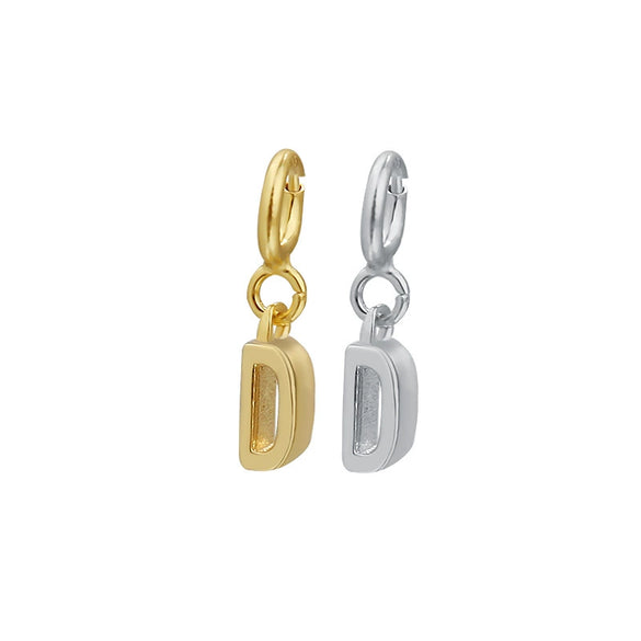 Wholesale Women's 925 Sterling Silver Detachable Letter Earrings Geometric Style Electroplated