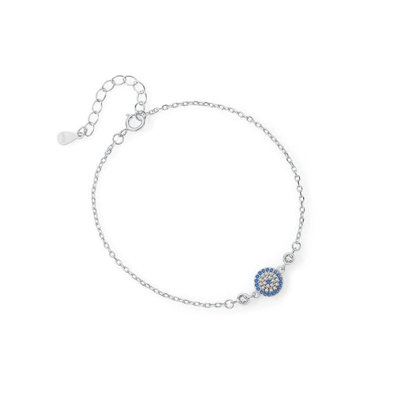 Wholesale Women's 925 Sterling Silver Devil's Eye Geometric Microinlaid Zircon Bracelet