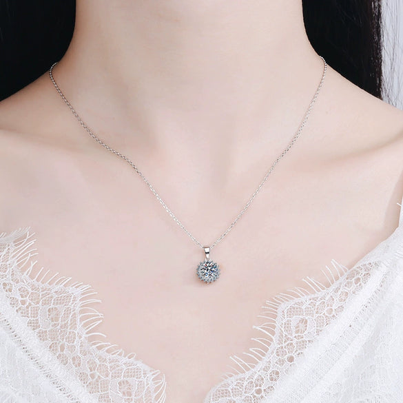 Wholesale Women's 925 Sterling Silver Doll Pattern Pendant Necklace With Cross Chain And Electroplating
