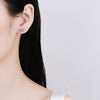 Wholesale Women's 925 Sterling Silver Earrings Inlaid With Long Chamfered Moissanite Geometric Style Electroplated