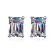 Wholesale Women's 925 Sterling Silver Earrings Inlaid With Long Chamfered Moissanite Geometric Style Electroplated