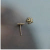 Wholesale Women's 925 Sterling Silver Earrings With Diamond And Flower Design Plated With 14K Gold