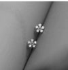Wholesale Women's 925 Sterling Silver Earrings With Diamond And Flower Design Plated With 14K Gold