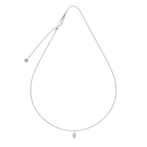 Wholesale Women's 925 Sterling Silver Eggshaped Geometric Mermaid Eye Pendant Clavicle Chain Necklace With Electroplating