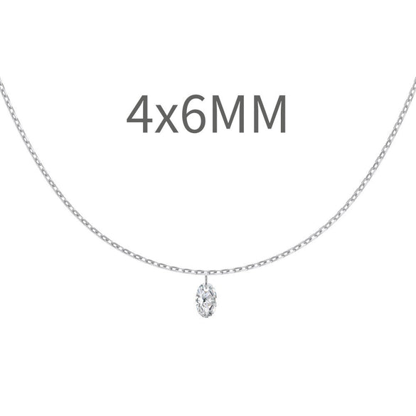 Wholesale Women's 925 Sterling Silver Eggshaped Geometric Mermaid Eye Pendant Clavicle Chain Necklace With Electroplating