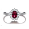 Wholesale Women's 925 Sterling Silver Elegant Geometric Pigeon Egg Red Treasure Zircon Ring With Electroplating