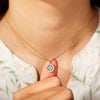 Wholesale Women's 925 Sterling Silver Evil Eye Disc Pendant Necklace With Geometric Pattern And Ochain Electroplating