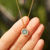 Wholesale Women's 925 Sterling Silver Evil Eye Disc Pendant Necklace With Geometric Pattern And Ochain Electroplating