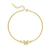 Wholesale Women's 925 Sterling Silver Fairy Style Anklet With Bow Tie Pattern
