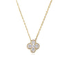Wholesale Women's 925 Sterling Silver Flower And Fourleaf Clover Zircon Necklace Set With Diamonds Cross Chain