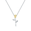 Wholesale Women's 925 Sterling Silver Flower Bouquet Rose Necklace With Electroplating Design