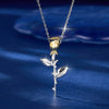 Wholesale Women's 925 Sterling Silver Flower Bouquet Rose Necklace With Electroplating Design