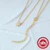 Wholesale Women's Sterling Silver 925 Flower Necklace With Small Round Zircon Diamonds Gold Plated O Chain Electroplated