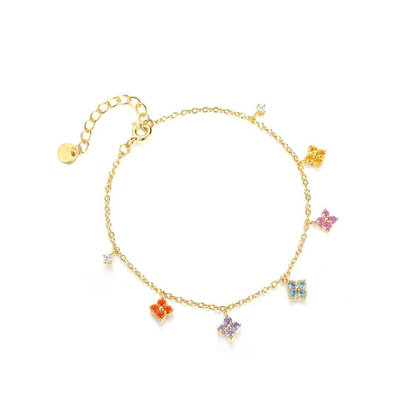 Wholesale Women's 925 Sterling Silver Fourleaf Clover Zirconia Inlaid Light Luxury Necklace With Cross Chain