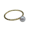 Wholesale Women's Sterling Silver Freshwater Round Bead Minimalist Ring