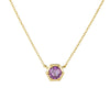 Wholesale Women's 925 Sterling Silver Geometric Amethyst Zircon Diamond Pendant Cross Chain Necklace