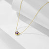 Wholesale Women's 925 Sterling Silver Geometric Amethyst Zircon Diamond Pendant Cross Chain Necklace