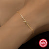 Wholesale Women's 925 Sterling Silver Geometric Bow Knot Paper Clip Bracelet With Electroplating And Real Gold Plating Simple Style