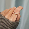Wholesale Women's 925 Sterling Silver Geometric Cross Asymmetric Ring With Electroplating