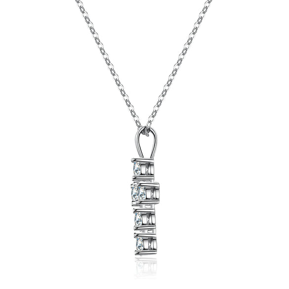 Wholesale Women's 925 Sterling Silver Geometric Cross Pendant Necklace With Ochain