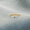 Wholesale Women's 925 Sterling Silver Geometric Cross Zircon Ring With Electroplating