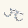 Wholesale Women's 925 Sterling Silver Geometric Cshaped Gradient Moissanite Nonallergic Earrings With Electroplating