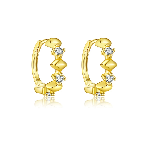 Wholesale Women's 925 Sterling Silver Geometric Design Earrings With Platinum And 18K Gold Electroplating