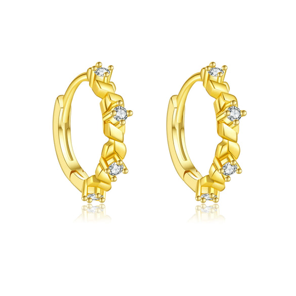Wholesale Women's 925 Sterling Silver Geometric Design Earrings With Platinum And 18K Gold Electroplating