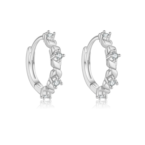 Wholesale Women's 925 Sterling Silver Geometric Design Earrings With Platinum And 18K Gold Electroplating