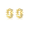 Wholesale Women's 925 Sterling Silver Geometric Design Earrings With Platinum And 18K Gold Electroplating
