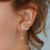 Wholesale Women's 925 Sterling Silver Geometric Diamond Design Round Head Earrings