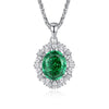 Wholesale Women's 925 Sterling Silver Geometric Diamond Pendant Necklace With Chopin Chain