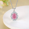 Wholesale Women's 925 Sterling Silver Geometric Diamond Pendant Necklace With Chopin Chain