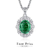 Wholesale Women's 925 Sterling Silver Geometric Diamond Pendant Necklace With Chopin Chain