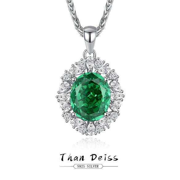Wholesale Women's 925 Sterling Silver Geometric Diamond Pendant Necklace With Chopin Chain